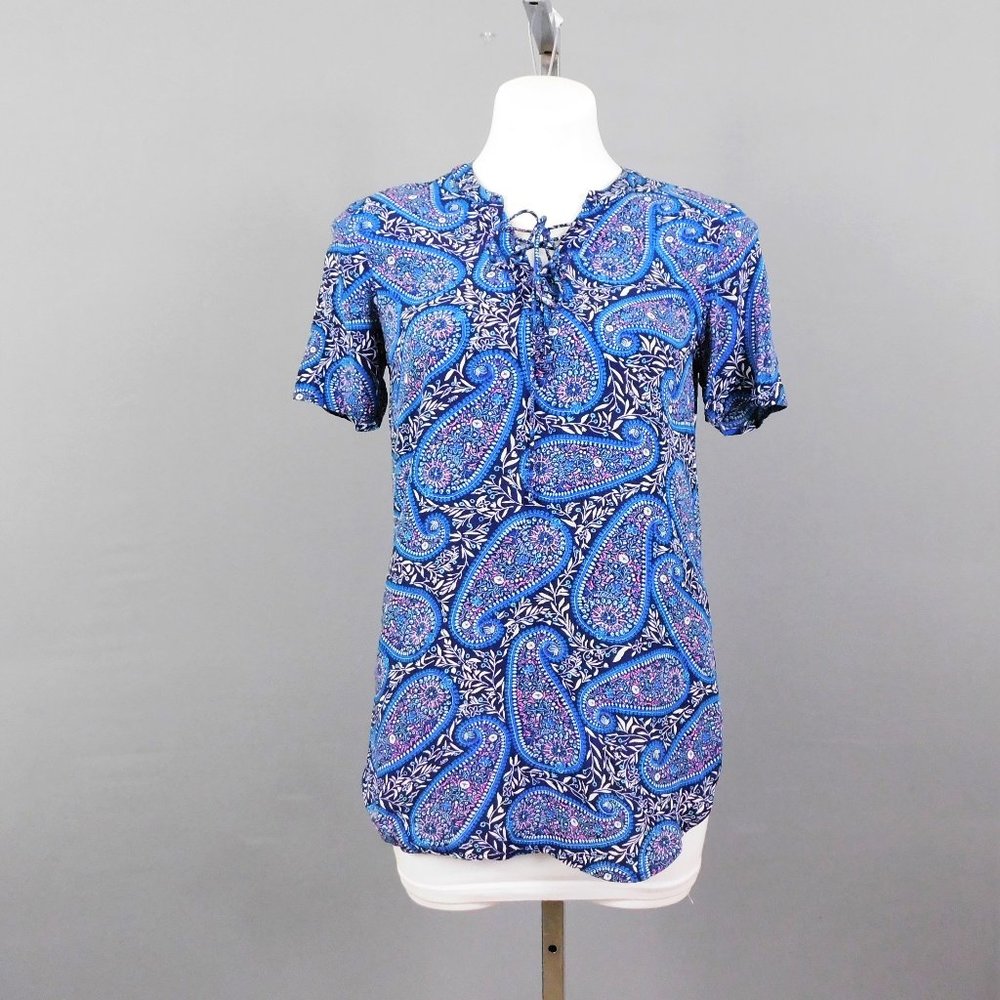 Old‎ Navy Women Shirt Blue Multi XS